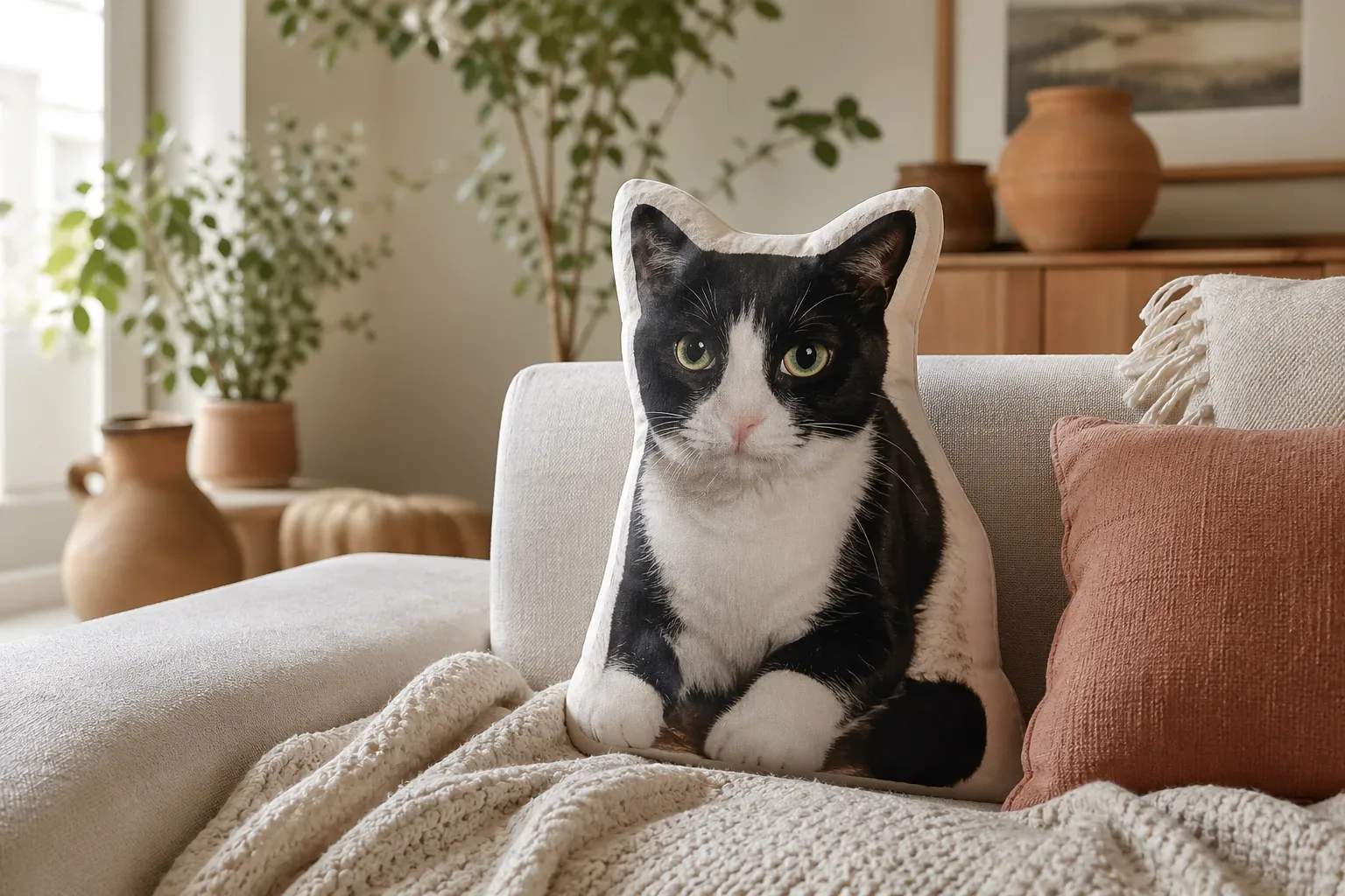 Custom pet gift on sofa