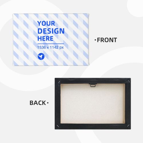 Canvas front and back — solid wood frame with hanging hook