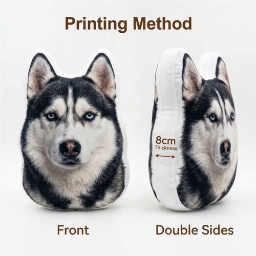 Printing method — front and double-sided print on the shaped pillow