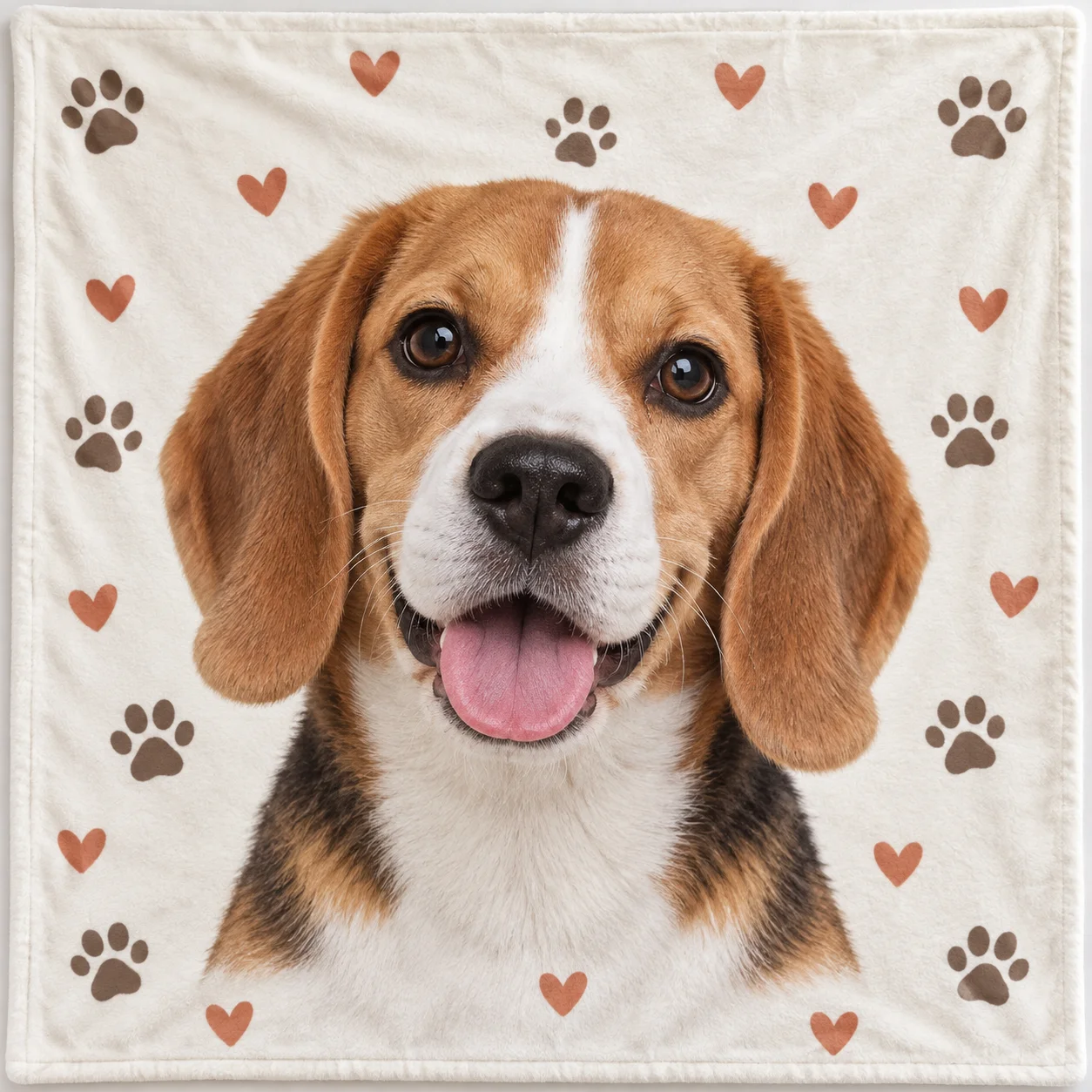 Portrait + paw-print accents
