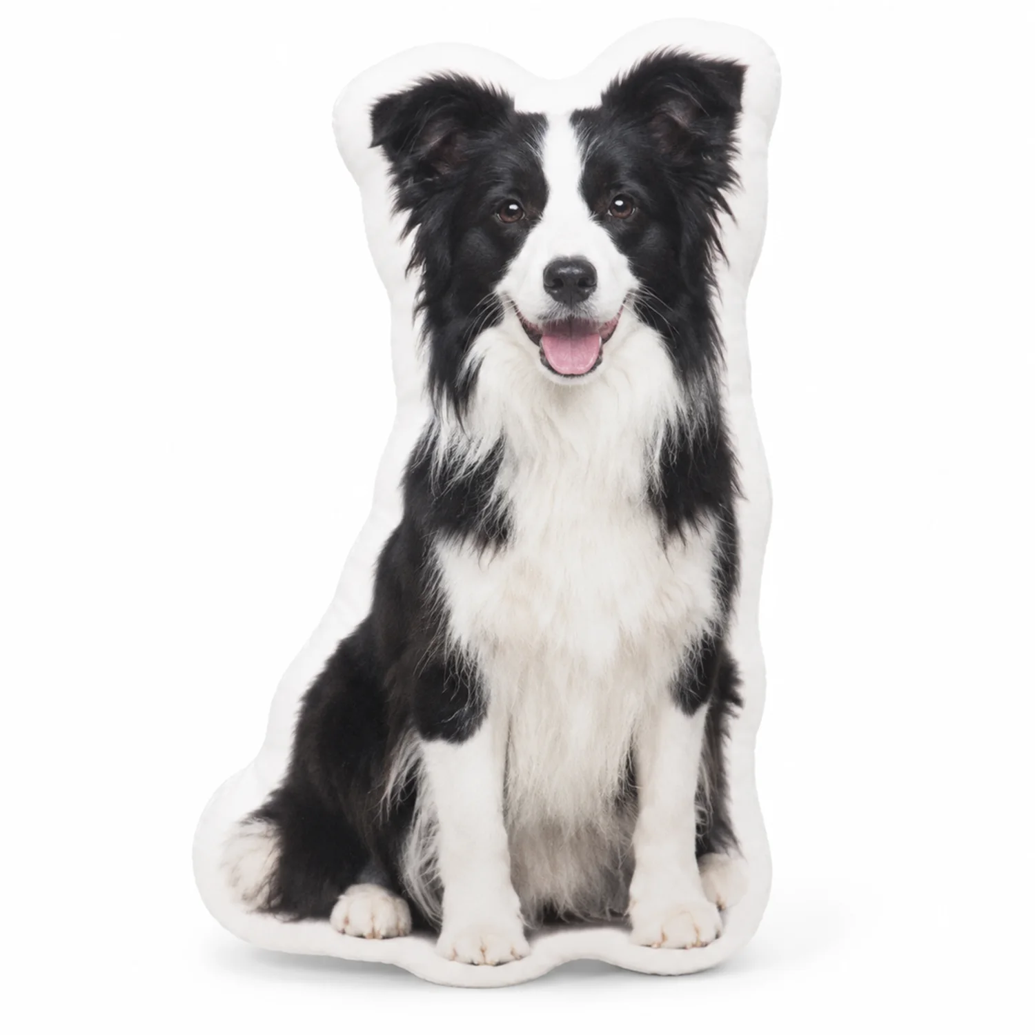 Black and white dog shaped pillow